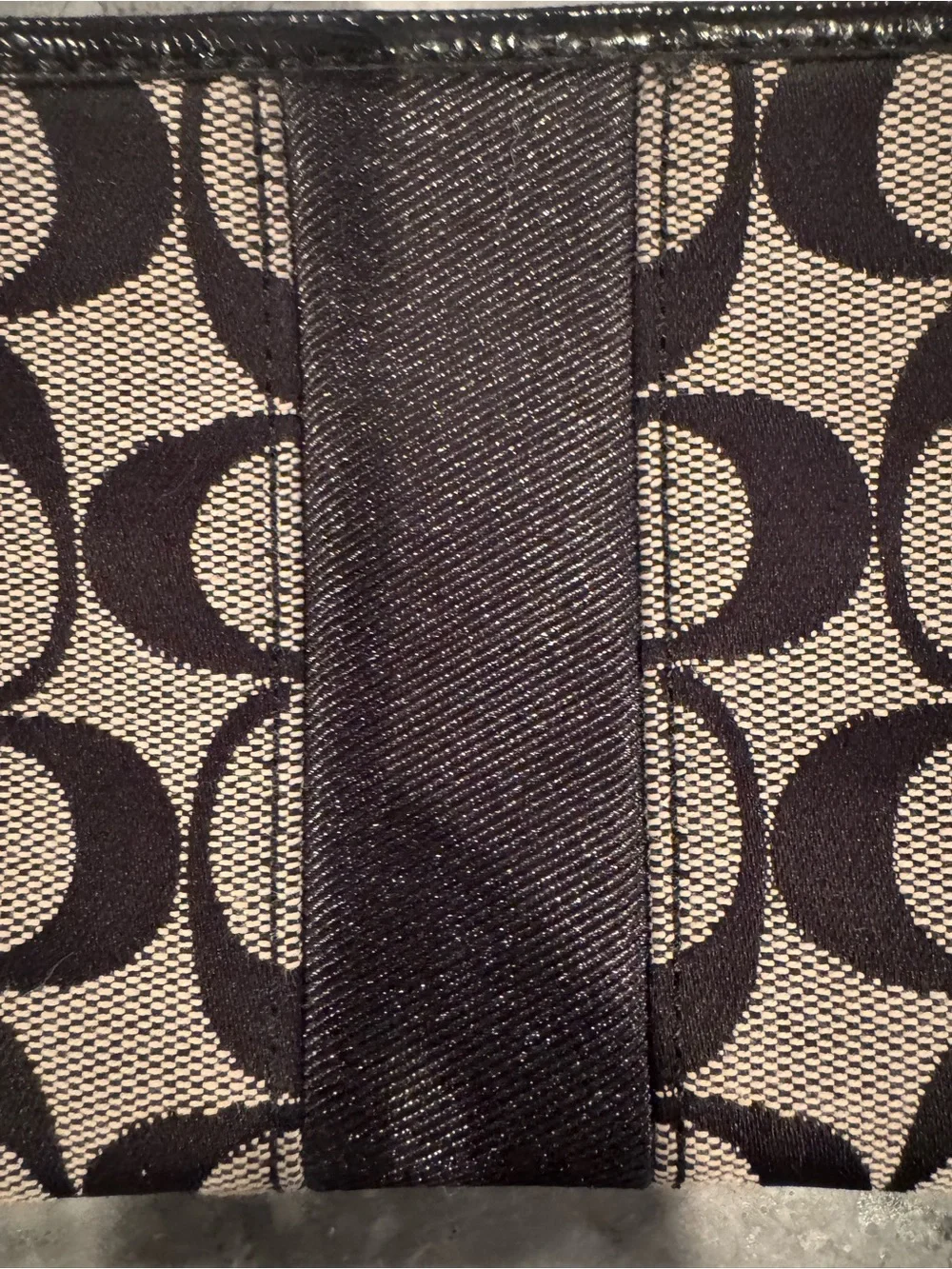 Coach Signature Black/Khaki Wristlet Pouch